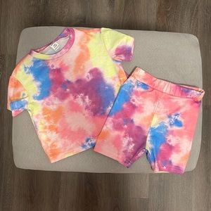 Shein Ty-dye shorts outfit